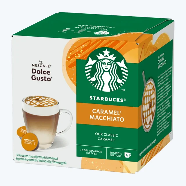 Starbucks Dolce Gusto Caramel Macchiato Coffee Capsules - 12 Capsules
