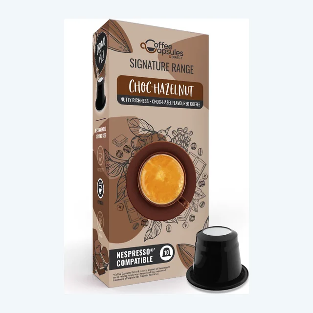 Choc Hazelnut Coffee - 10 Nespresso compatible coffee capsules