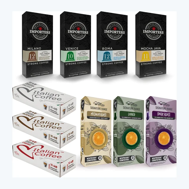 Favourites Sampler Pack – 100 Nespresso compatible coffee capsules