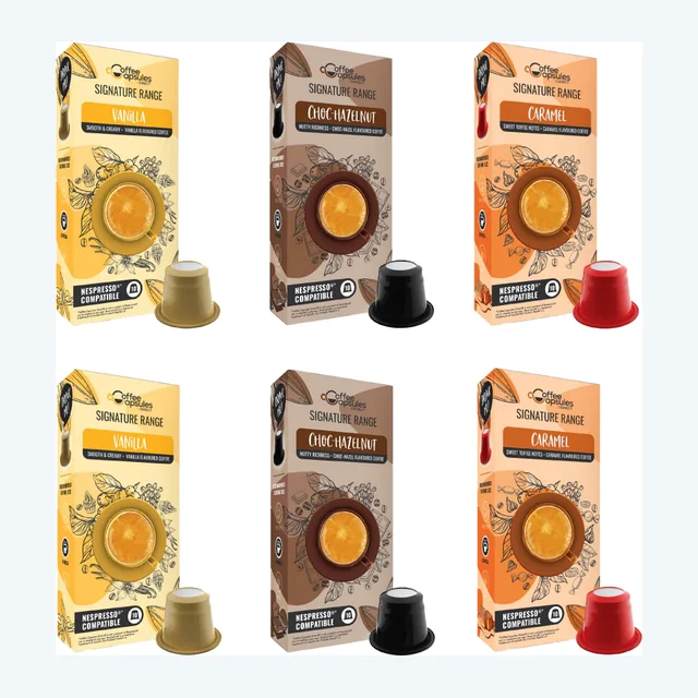 Flavoured Coffee Selection - 60 Nespresso compatible coffee capsules