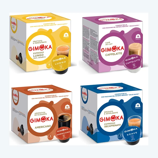 Gimoka All-rounder Variety - 64 Nescafe Dolce Gusto compatible coffee capsules