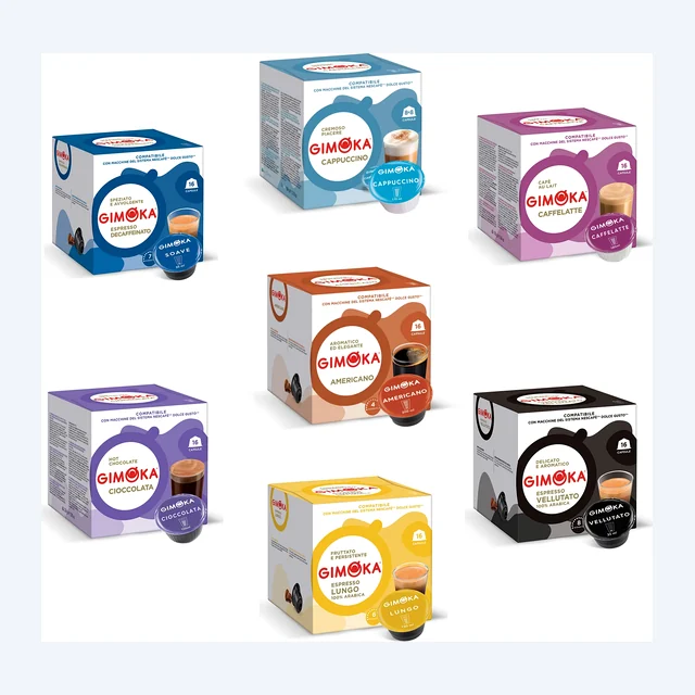 Gimoka Full Range Variety - 112 Nescafe Dolce Gusto compatible coffee capsules