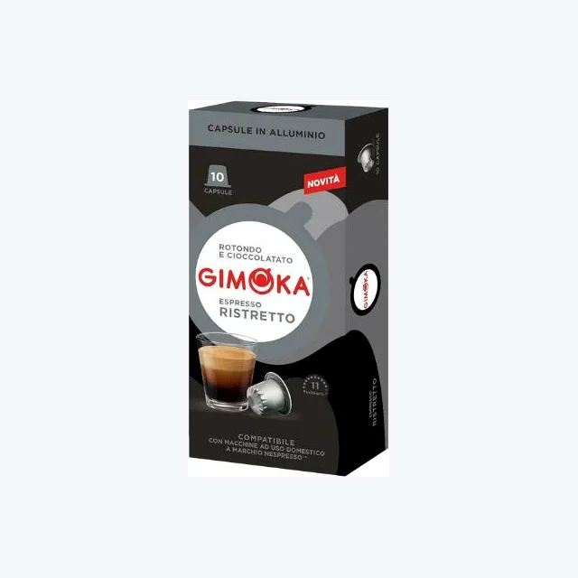 Gimoka Ristretto - 10 Aluminium Nespresso compatible coffee capsules