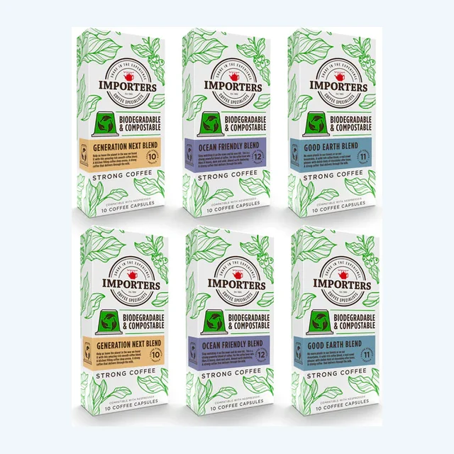 Importers Eco-Friendly Selection - 60 Nespresso compatible coffee capsules