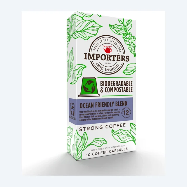 Importers Ocean Friendly Blend – 10 Biodegradable Nespresso compatible coffee capsules