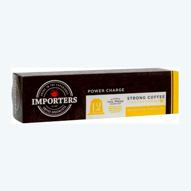 Importers Power Charge - 40 Aluminium Nespresso compatible coffee capsules
