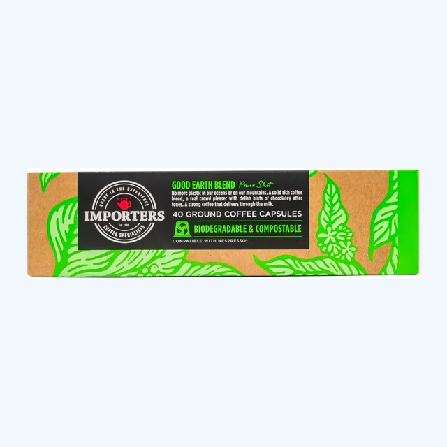 Importers Power Shot - 40 Compostable Nespresso compatible coffee capsules