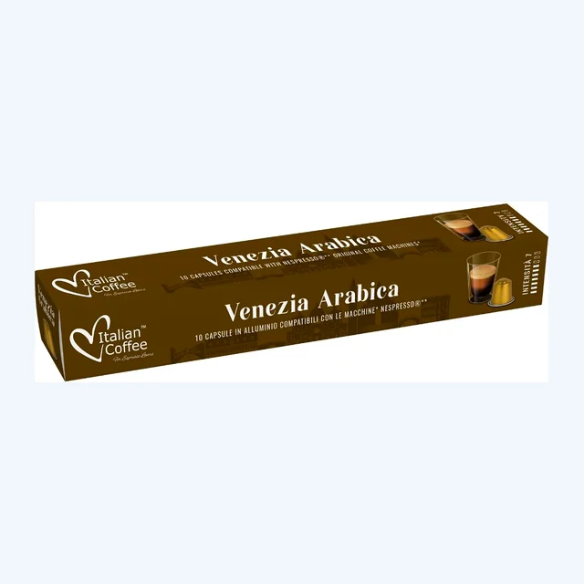Italian Coffee Venezia Arabica - 10 Aluminium Nespresso compatible coffee capsules