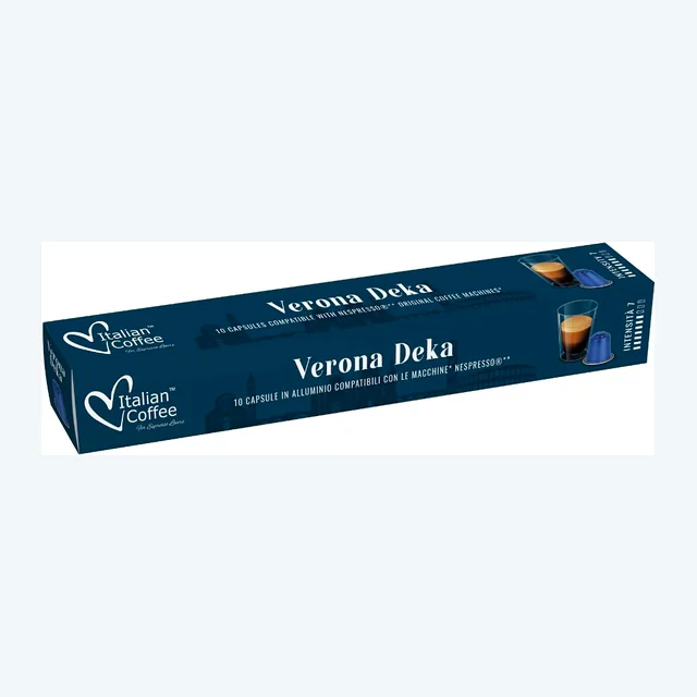 Italian Coffee Verona Deka - 10 Aluminium Nespresso compatible coffee capsules