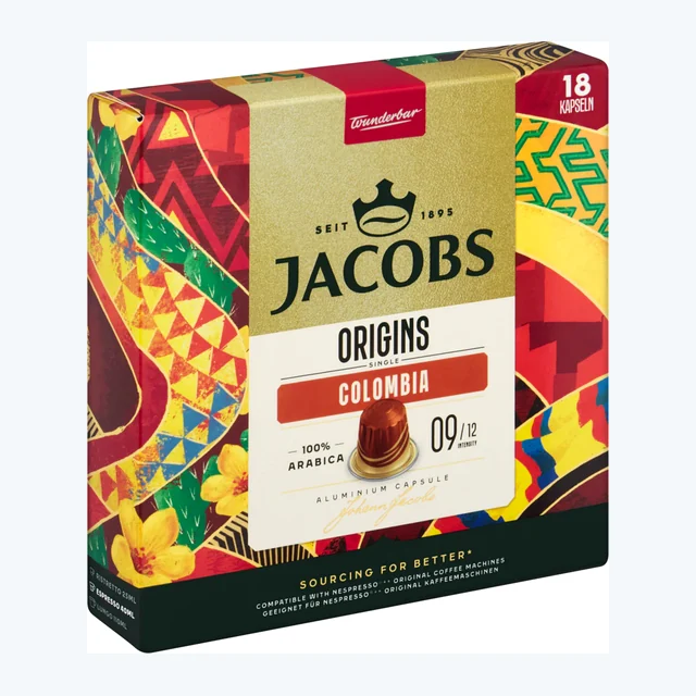 Jacobs Colombia - Aluminium Nespresso compatible coffee capsules (18 Pack)
