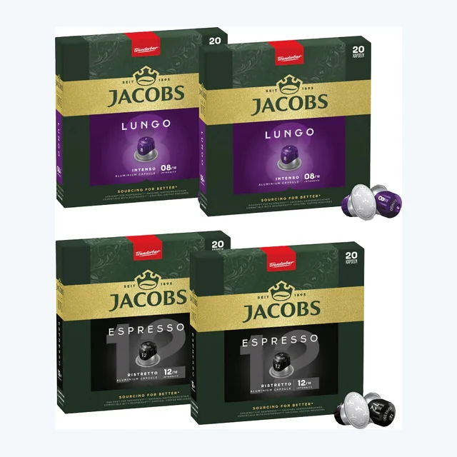 Jacobs Variety Bulk pack - 80 Aluminium Nespresso compatible coffee capsules