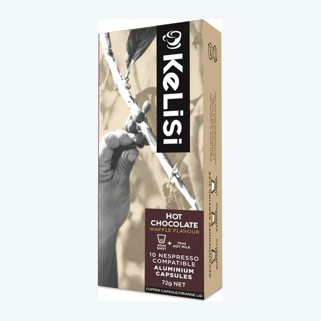 Kelisi Waffle Hot Chocolate - 10 Aluminium Nespresso compatible capsules