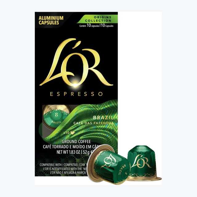 L'OR Brazil - 10 Aluminium Nespresso compatible coffee capsules