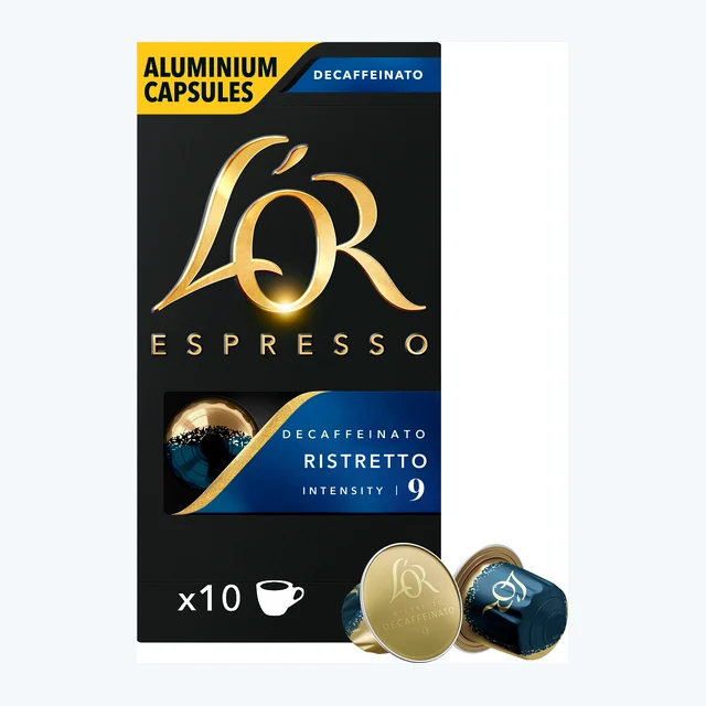 L'OR Ristretto Decaf - 10 Aluminium Nespresso compatible coffee capsules