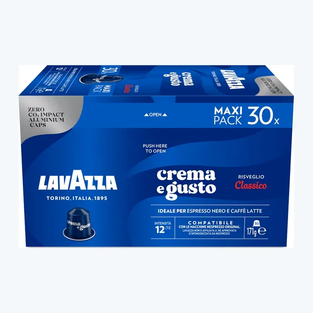 Lavazza Classico Maxi Pack – 30 Aluminium Nespresso compatible coffee capsules