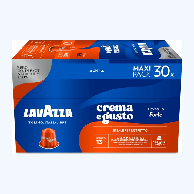 Lavazza Forte Maxi Pack – 30 Aluminium Nespresso compatible coffee capsules