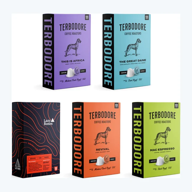 Terbodore Coffee Favourites - 50 Nespresso compatible coffee capsules