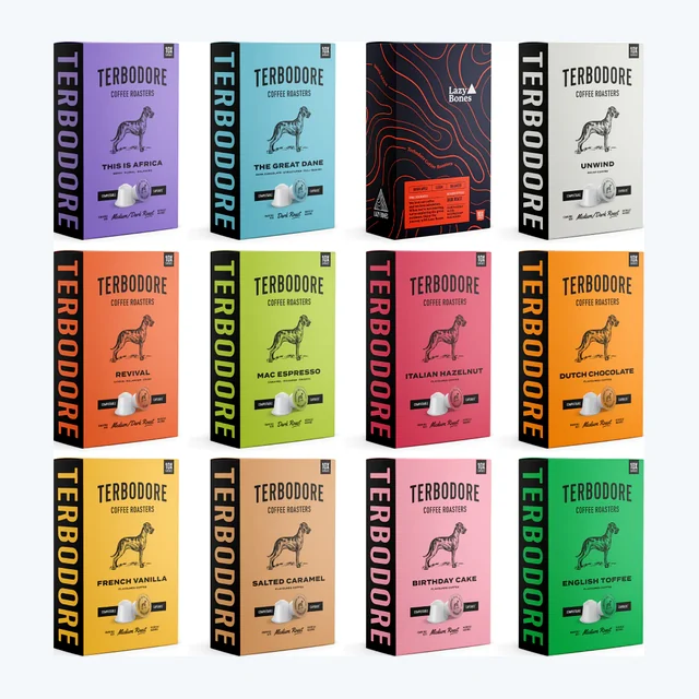 Terbodore Extended Coffee Range - 120 Nespresso compatible coffee capsules