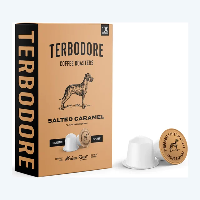 Terbodore Salted Caramel - 10 Compostable Nespresso Compatible Coffee Capsules