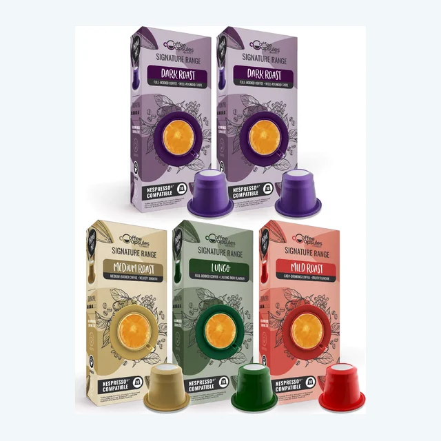 Variety Pack (no Decaffe) - 50 Nespresso compatible coffee capsules