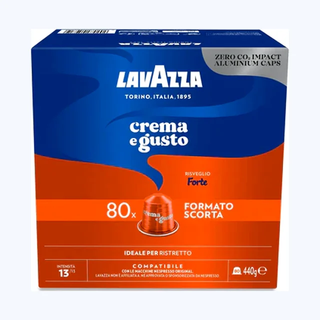 LAVAZZA - Nespresso - Caffè - Crema e Gusto Forte - Alluminio - Conf. 80