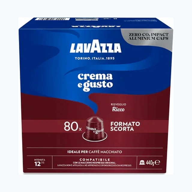 LAVAZZA - Nespresso - Caffè - Crema e Gusto Ricco -  Alluminio - Conf. 80