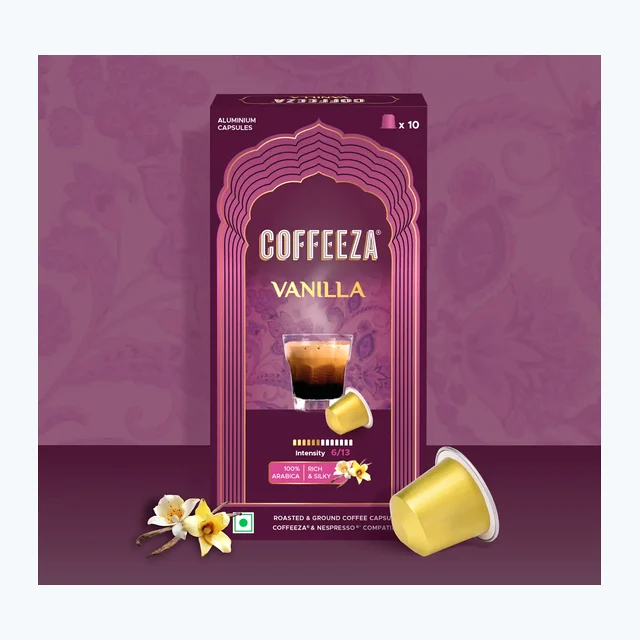 Vanilla 100% Arabica Flavoured Aluminium Coffee Capsules