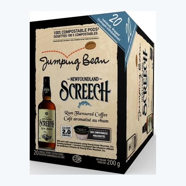 Jumping Bean Newfoundland Screech Rum Medium Roast 20 Pack