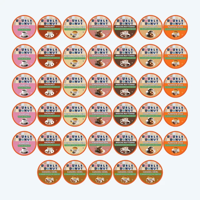 Double Donut Decaf Flavored Coffee Pods Variety Pack