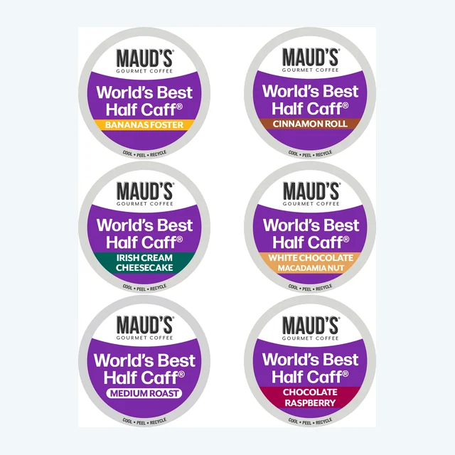 Maud's World's Best Half Caff Flavored Coffee Pods Variety Pack - 48ct