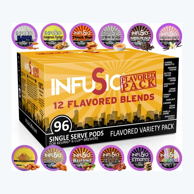 InfuSio Single-serve Pods - Variety Pack Flavors Only (12 Flavored Blends)