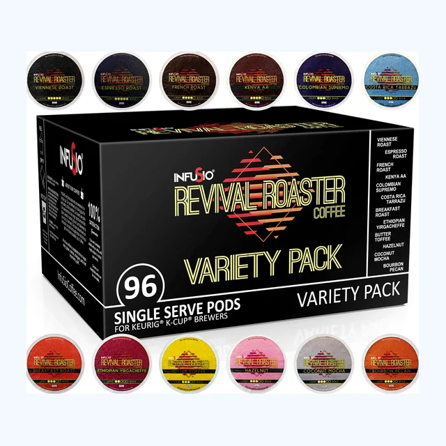 Revival Roaster Single Serve Coffee Pods Variety Pack (12 Different Flavors)