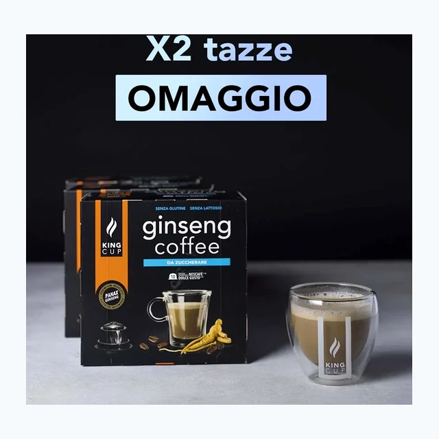 2 tazzine omaggio + 100 capsule Ginseng Coffee Da Zuccherare Nescafè Dolce e Gusto®*