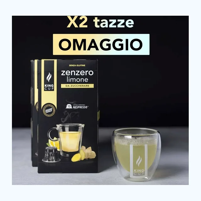 2 tazzine omaggio + 100 capsule zenzero e limone Nespresso®*