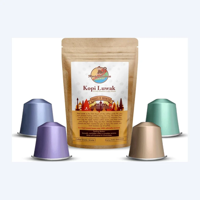 Monkey Business™ Nespresso® Compatible Coffee Capsules / Pods - Wild Kopi Luwak Coffee