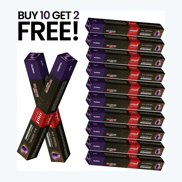 10+2 Free: Palermo Nespresso Compatible Aluminium Capsules