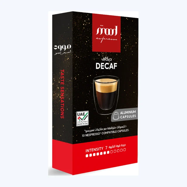 Mood Espresso Nespresso Compatible Aluminium Capsules, Decaf, 10 Capsules, 55 gm (Intensity - 7)
