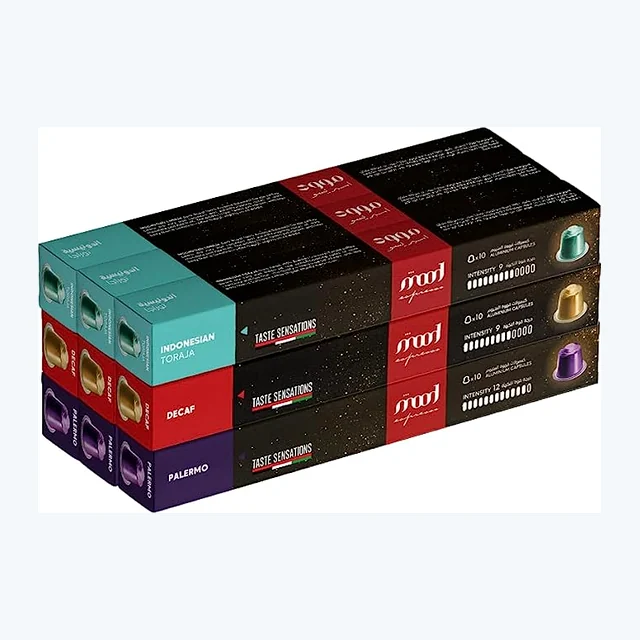 Nespresso Compatible Aluminium Capsules (90 Caps) - Palermo, Decaf, Indonesian Toraja