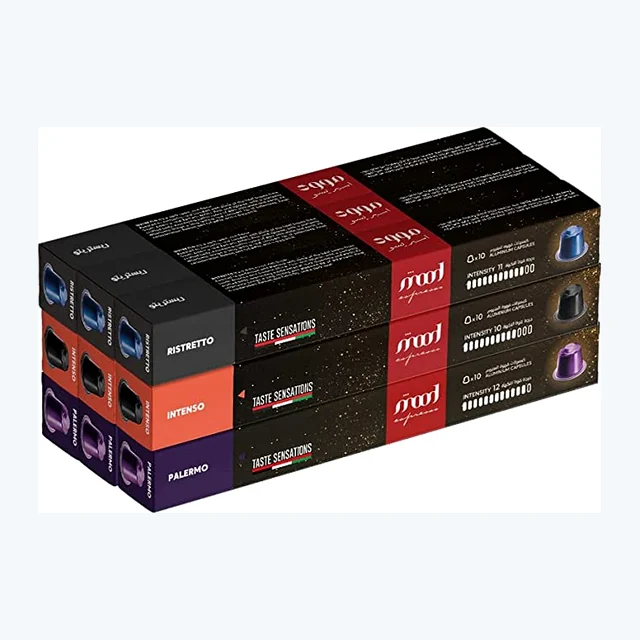 Nespresso Compatible Aluminium Capsules (90 Caps) - Palermo, Intenso, Ristretto