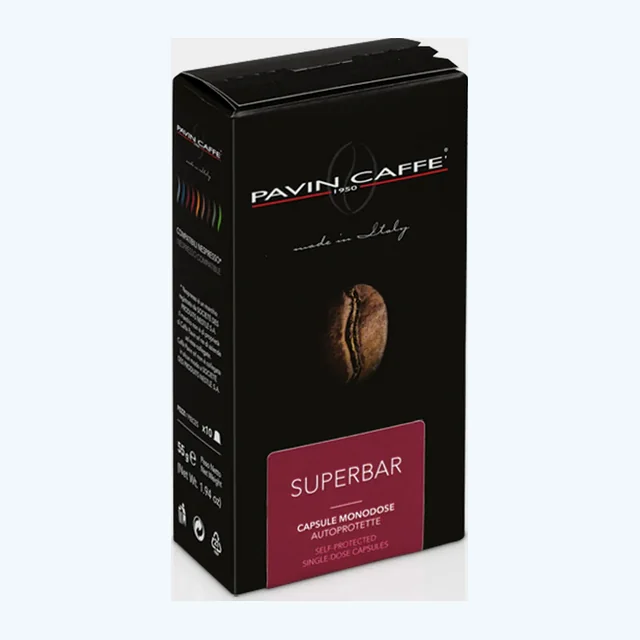 Pavin Caffe Nespresso Compatible Capsules Super Bar 10 CT