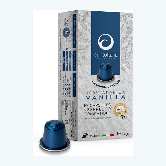 Punto Italia Espresso “100% Arabica Vanilla” 10 Nespresso Compatible Coffee Capsule