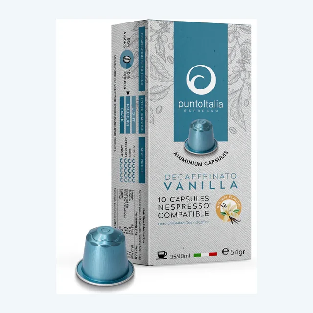 Punto Italia Espresso “Decaffeinato Vanilla” 10 Nespresso Compatible Coffee Capsule