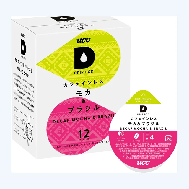 UCC DRIP POD ドリップポッド カフェインレス モカ＆ブラジル 12個入【KEURIG(キューリグ)ではご利用頂けません】