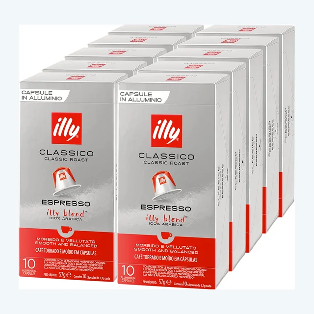 Illy Nespresso Compatible Coffee Pods Espresso Classico 10x10