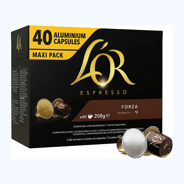 L'OR Espresso Forza Nespresso Compatible 40 Coffee Capsules Packet