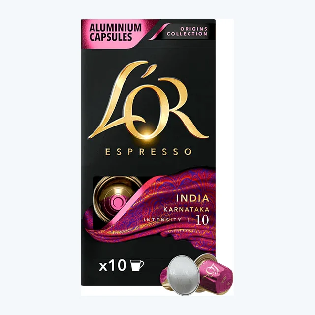 L'OR Origins India Espresso Coffee Capsules x10 Nespresso Compatible