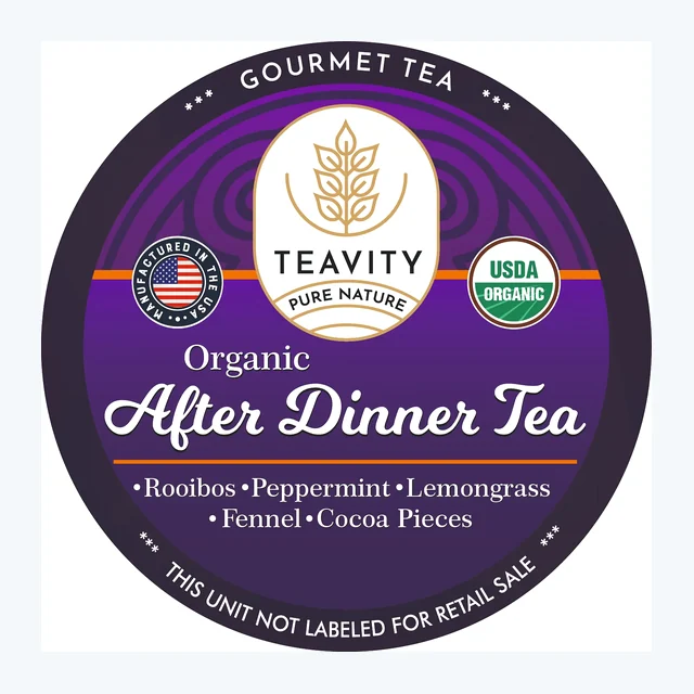 Organic After Dinner Herbal Tea Pods — Caffeine-Free Digestive Blend (12ct)