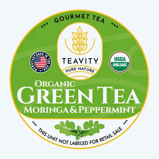 Organic Green Tea Moringa with Peppermint Pods — Energizing Antioxidant Blend