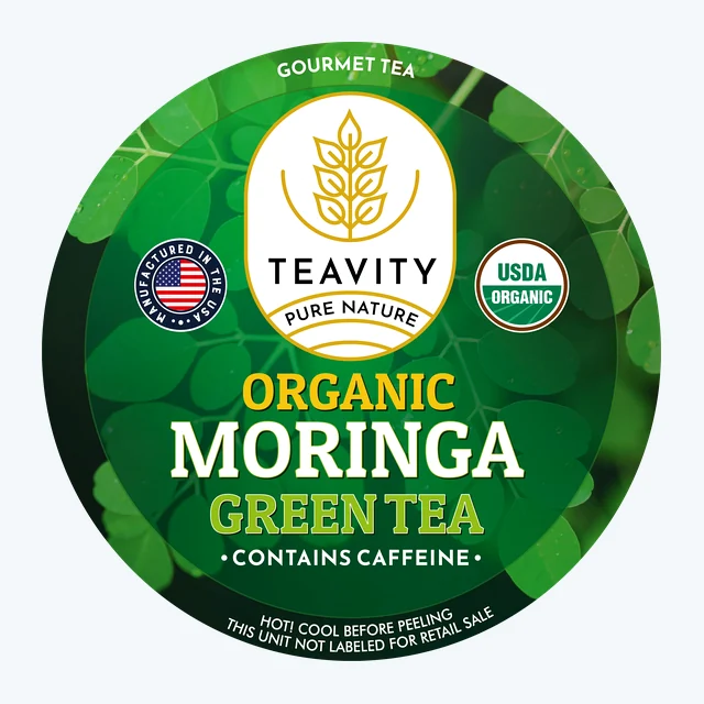 Organic Moringa Green Tea Pods – Naturally Caffeinated, Keurig-Compatible
