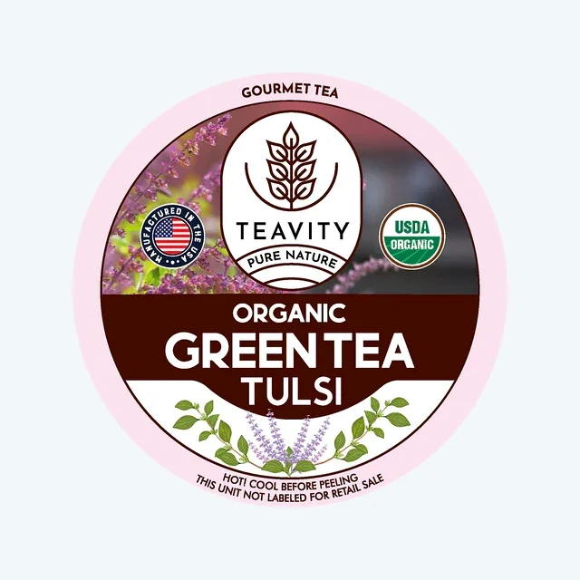 Organic Tulsi Green Tea Pods for Keurig – Naturally Caffeinated Holy Basil Green Tea
